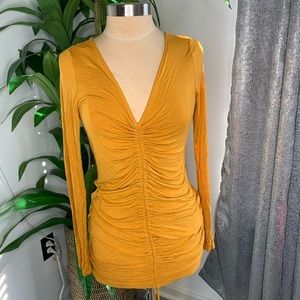 Fashion Nova | Mustard Drawstring Dress | L